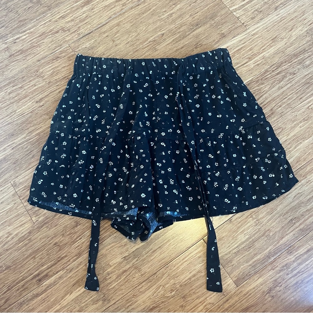 SO Black Skort with Floral Print